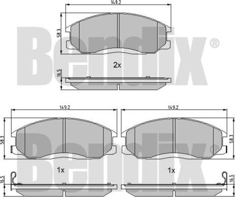 BENDIX 510418 - Brake Pad Set, disc brake autospares.lv