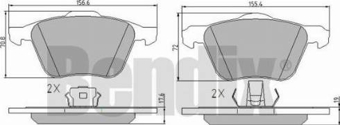 BENDIX 510413 - Brake Pad Set, disc brake autospares.lv