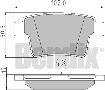 BENDIX 510480 - Brake Pad Set, disc brake autospares.lv