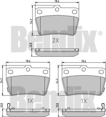 BENDIX 510421 - Brake Pad Set, disc brake autospares.lv