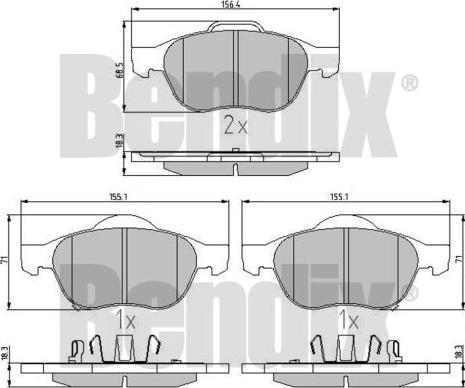 BENDIX 510428 - Brake Pad Set, disc brake autospares.lv