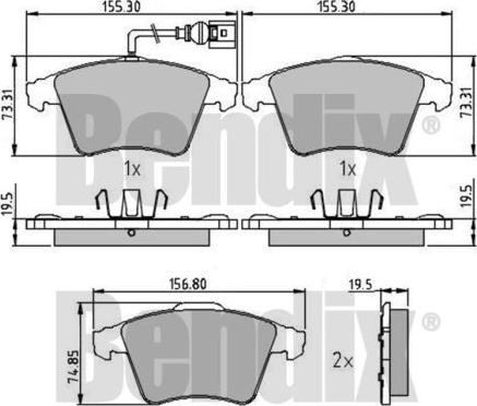 BENDIX 510479 - Brake Pad Set, disc brake autospares.lv