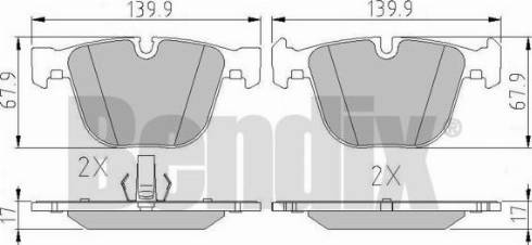 BENDIX 510474 - Brake Pad Set, disc brake autospares.lv