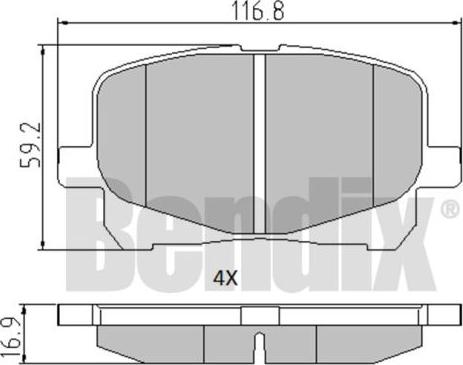 BENDIX 510476 - Brake Pad Set, disc brake autospares.lv