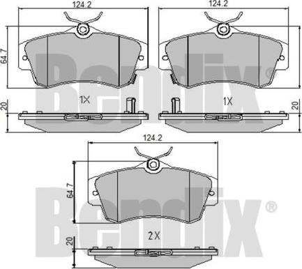 BENDIX 510471 - Brake Pad Set, disc brake autospares.lv