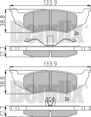 BENDIX 510473 - Brake Pad Set, disc brake autospares.lv