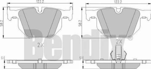 BENDIX 510596 - Brake Pad Set, disc brake autospares.lv