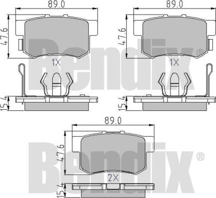 BENDIX 510591 - Brake Pad Set, disc brake autospares.lv