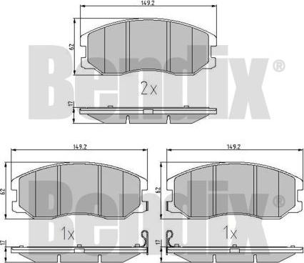 BENDIX 510548 - Brake Pad Set, disc brake autospares.lv