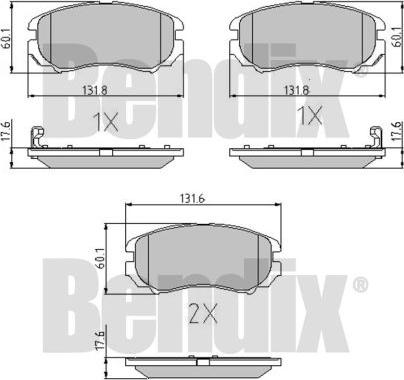 BENDIX 510542 - Brake Pad Set, disc brake autospares.lv