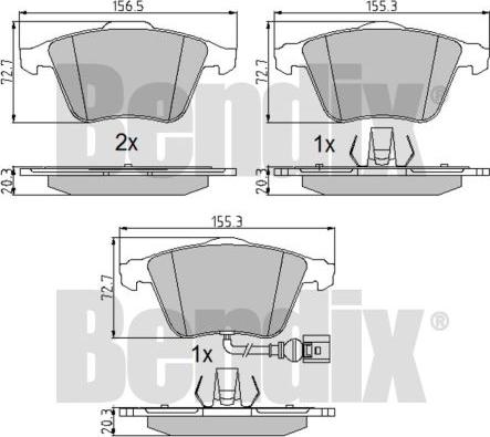 BENDIX 510551 - Brake Pad Set, disc brake autospares.lv