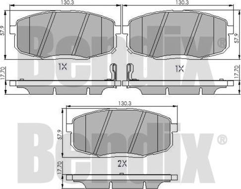 BENDIX 510569 - Brake Pad Set, disc brake autospares.lv