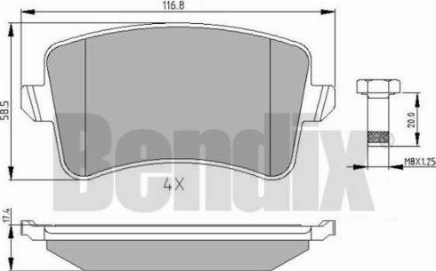 BENDIX 510566 - Brake Pad Set, disc brake autospares.lv