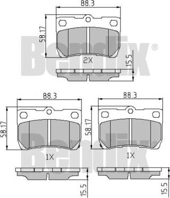 BENDIX 510561 - Brake Pad Set, disc brake autospares.lv