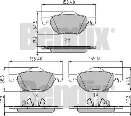 BENDIX 510502 - Brake Pad Set, disc brake autospares.lv