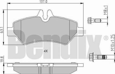 BENDIX 510518 - Brake Pad Set, disc brake autospares.lv