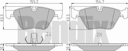 BENDIX 510512 - Brake Pad Set, disc brake autospares.lv