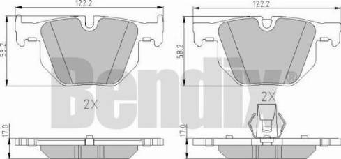 BENDIX 510586 - Brake Pad Set, disc brake autospares.lv