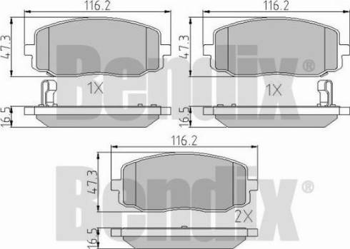 BENDIX 510539 - Brake Pad Set, disc brake autospares.lv