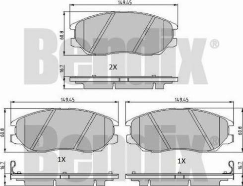 BENDIX 510536 - Brake Pad Set, disc brake autospares.lv