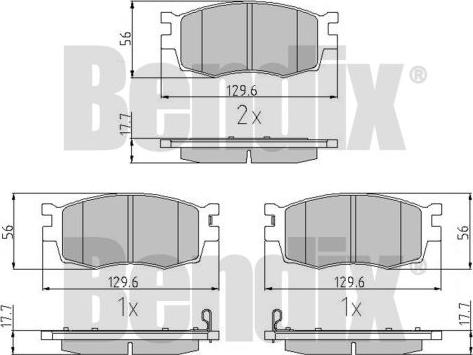 BENDIX 510537 - Brake Pad Set, disc brake autospares.lv