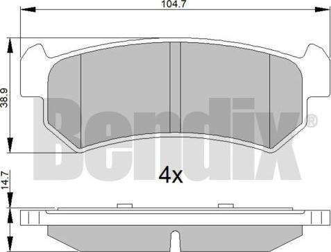 BENDIX 510524 - Brake Pad Set, disc brake autospares.lv