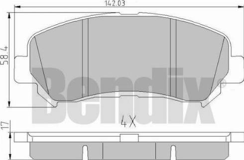 BENDIX 510520 - Brake Pad Set, disc brake autospares.lv