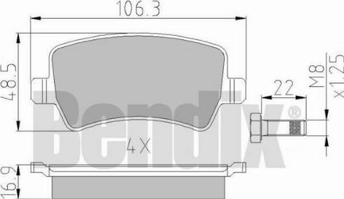 BENDIX 510528 - Brake Pad Set, disc brake autospares.lv