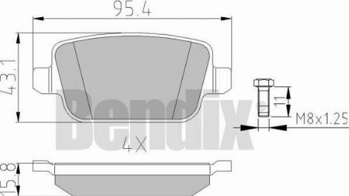 BENDIX 510527 - Brake Pad Set, disc brake autospares.lv