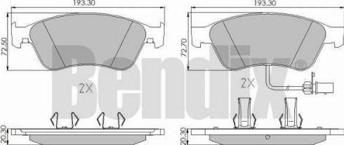 BENDIX 510576 - Brake Pad Set, disc brake autospares.lv