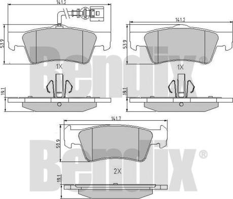 BENDIX 510578 - Brake Pad Set, disc brake autospares.lv