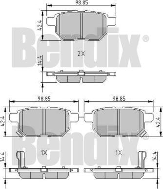 BENDIX 510573 - Brake Pad Set, disc brake autospares.lv