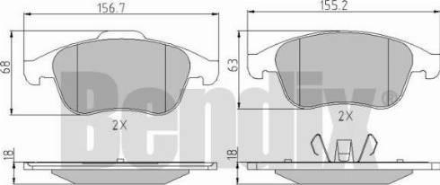 BENDIX 510698 - Brake Pad Set, disc brake autospares.lv