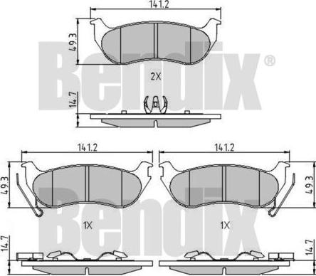 BENDIX 510644 - Brake Pad Set, disc brake autospares.lv