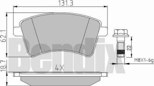 BENDIX 510654 - Brake Pad Set, disc brake autospares.lv