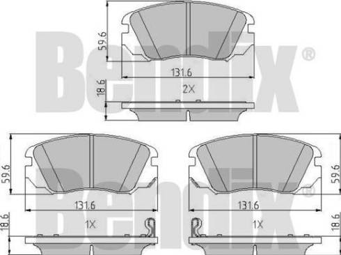 BENDIX 510660 - Brake Pad Set, disc brake autospares.lv