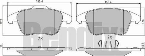 BENDIX 510609 - Brake Pad Set, disc brake autospares.lv