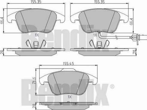 BENDIX 510605 - Brake Pad Set, disc brake autospares.lv