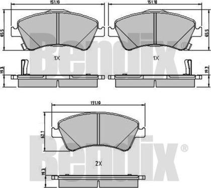 BENDIX 510608 - Brake Pad Set, disc brake autospares.lv