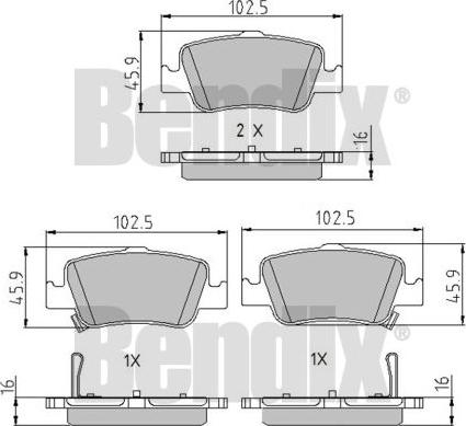 BENDIX 510607 - Brake Pad Set, disc brake autospares.lv