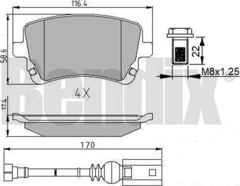 BENDIX 510619 - Brake Pad Set, disc brake autospares.lv