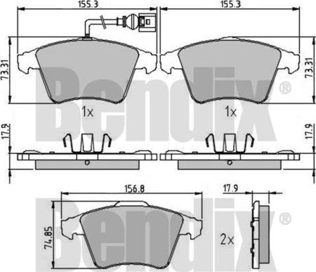 BENDIX 510611 - Brake Pad Set, disc brake autospares.lv