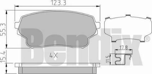 BENDIX 510629 - Brake Pad Set, disc brake autospares.lv