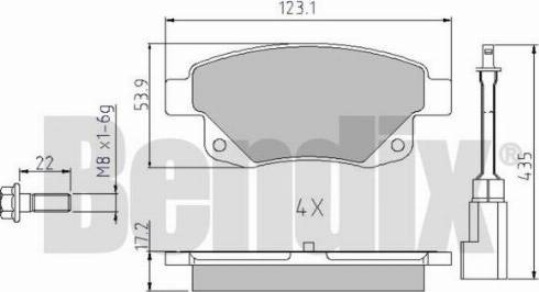 BENDIX 510620 - Brake Pad Set, disc brake autospares.lv