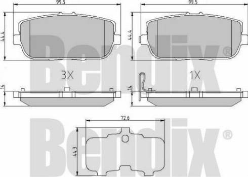 BENDIX 510627 - Brake Pad Set, disc brake autospares.lv