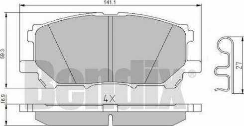 BENDIX 510679 - Brake Pad Set, disc brake autospares.lv