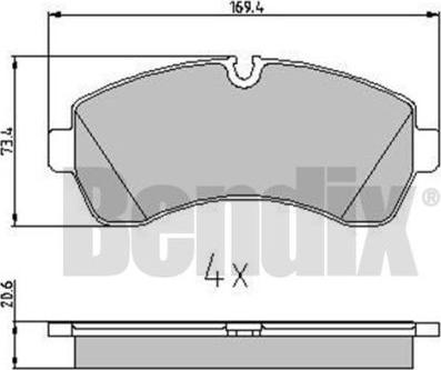 BENDIX 510670 - Brake Pad Set, disc brake autospares.lv