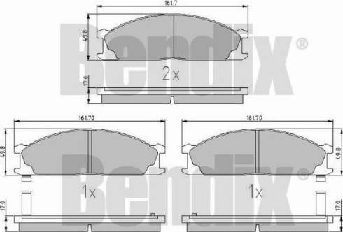 BENDIX 510096 - Brake Pad Set, disc brake autospares.lv