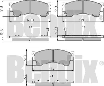 BENDIX 510093 - Brake Pad Set, disc brake autospares.lv