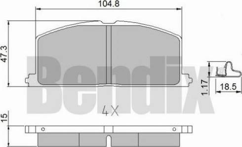 BENDIX 510052 - Brake Pad Set, disc brake autospares.lv